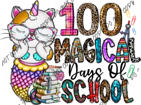 100 Magical Days of School Unicat DTF Transfer