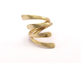 2 Raw Brass Adjustable Rings N0042