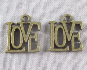 50% OFF!! Love Charms Antique Bronze 10pcs (1671)