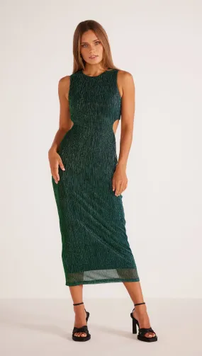 Astrid Cut Out Midi Dress Emerald