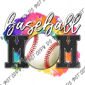 Baseball Mom Tie Dye DTF Transfer