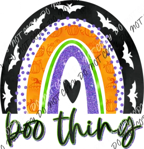 Boo Thing Halloween Rainbow DTF Transfer