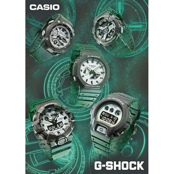 CASIO G-SHOCK HIDDEN GLOW SERIES DAY-DATE RUBBER STRAP ALL GREY MEN WATCH GA-2000HD-8AJF