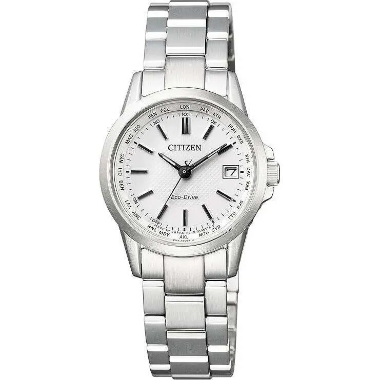 CITIZEN COLLECTION ECO-DRIVE SOLAR DIRECT FLIGHT SILVER STRAP LADIES WATCH EC1130-55A