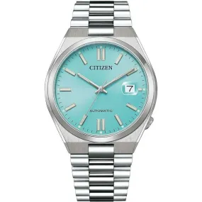 CITIZEN COLLECTION TSUYOSA COLLECTION AUTOMATIC SILVER & LIGHT BLUE MEN WATCH NJ0151-88M