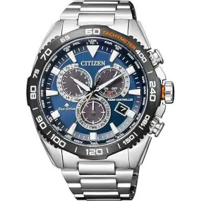 CITIZEN PROMASTER LAND SERIES DIRECT FLIGHT RADIO ECO DRIVE SILVER MEN WATCH CB5034-82L