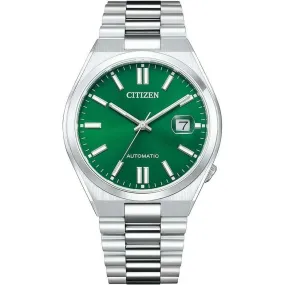 CITIZEN TSUYOSA COLLECTION MECHANICAL AUTOMATIC SILVER & GREEN MEN WATCH NJ0150-81X