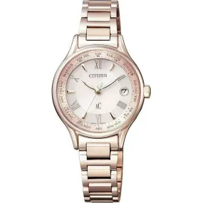 CITIZEN XC TITANIA LINE HAPPY FLIGHT SERIES ECO-DRIVE RADIO PINK LADIES WATCH EC1164-53W