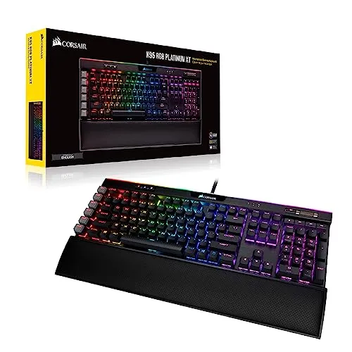 Corsair K95 RGB PLATINUM XT Mechanical Wired Gaming Keyboard - Cherry MX Speed Switches - PBT Double-Shot Keycaps - iCUE Compatible - QWERTY NA Layout - Black