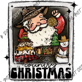 Country Christmas Santa DTF Transfer