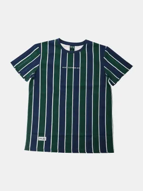 Crate Vertical Sailor Stripe Tee - Forrest / Navy