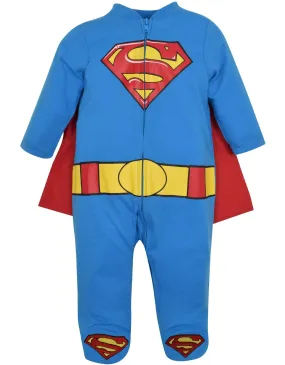 DC Comics Justice League Superman Zip Up Costume Coverall and Cape