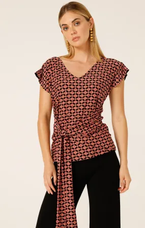 Diamond Reversable Tie Top - Coral