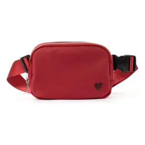 Dixie Nylon Belt/Crossbody Bag - Ruby Red