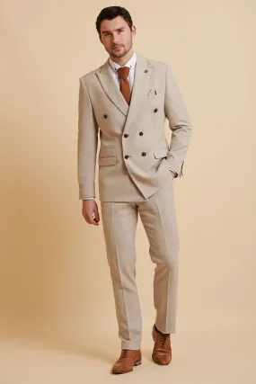 HM5 - Stone Double-Breasted Two Piece Suit