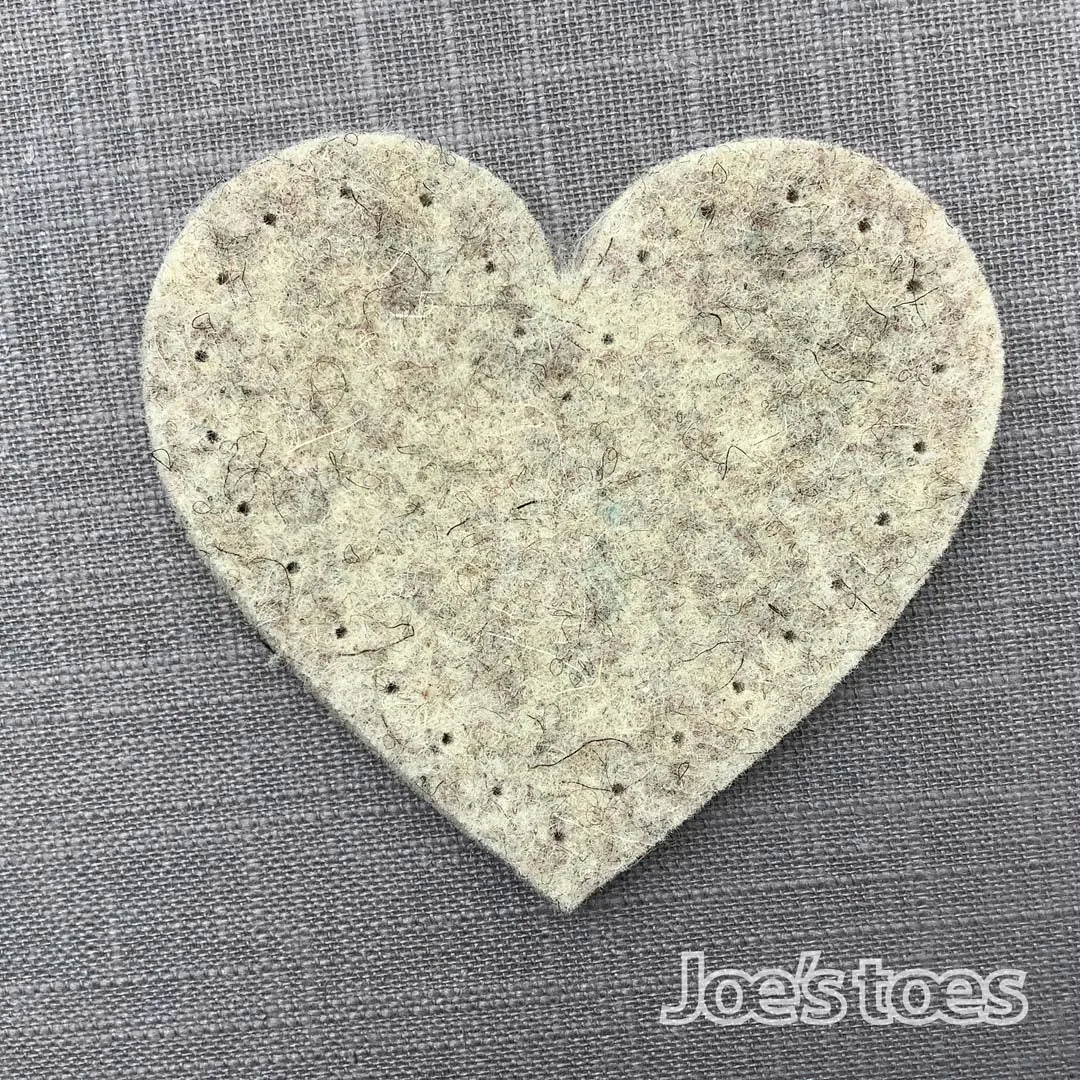 Joe's Toes Big Felt Heart Patches with punched holes