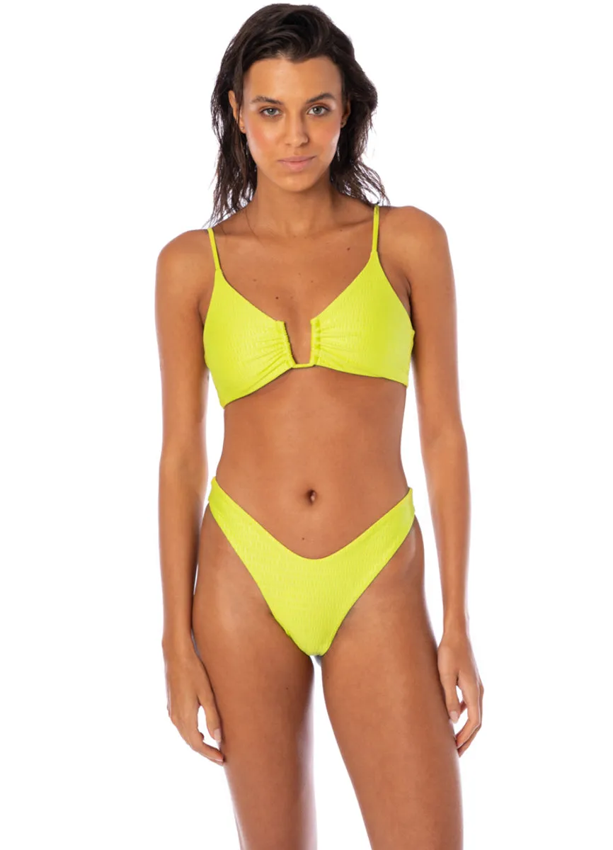 Maaji Lime Green Splendour Regular Rise Thin Side Bikini Bottom