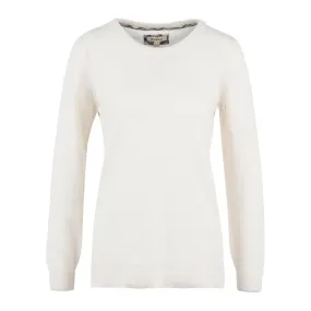 Maglione Donna Barbour Pendle Crew Knit Bianco Panna