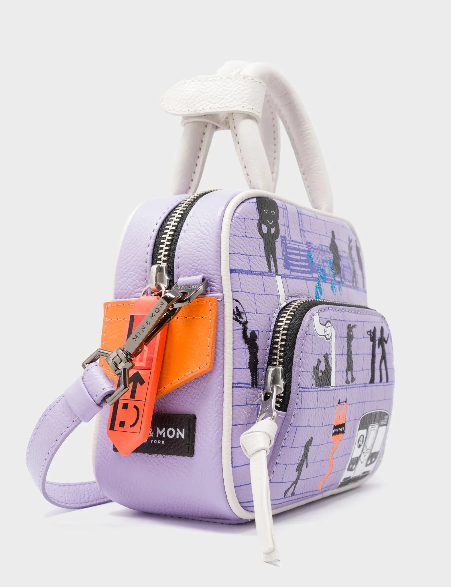 Marino Mini Crossbody Lavender Leather Bag - Subway Stories Design