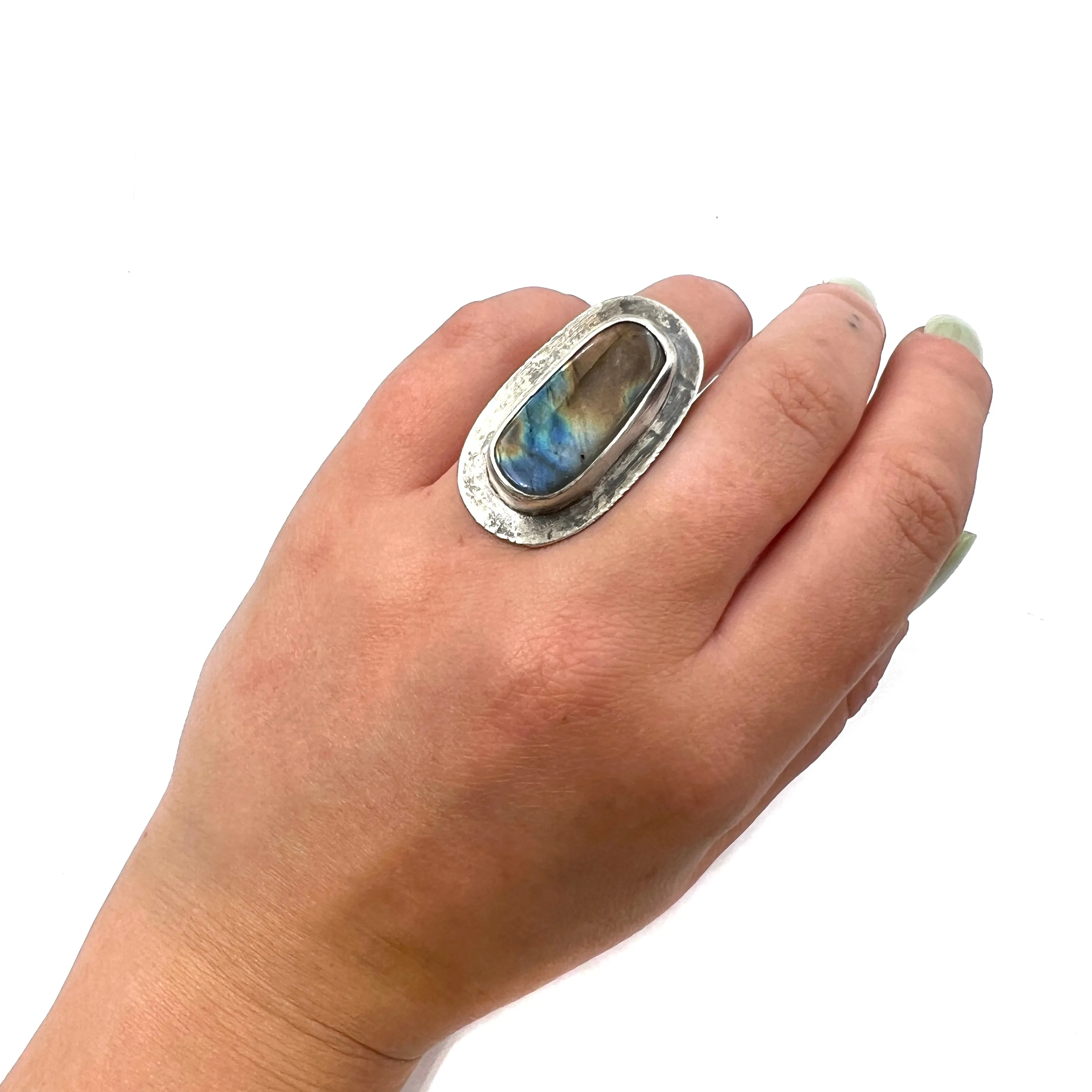 Oval Labradorite Ring