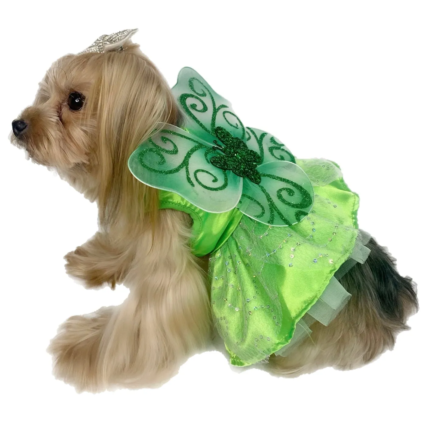 Pawpatu Green Fairy Costume Dress for Pets