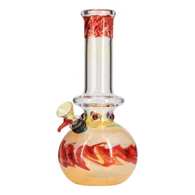 "Time Traveler" Silver Fumed Glass Bubble Base Bongs