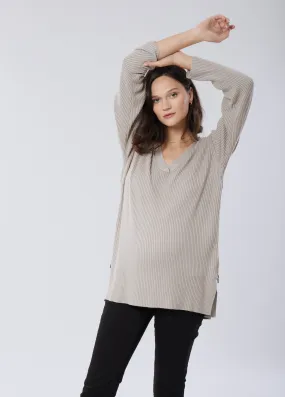 Side Zip Nursing Sweater